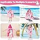 MOKANI Badeponcho Kinder mit Kapuze, Mikrofaser Handtuch Poncho mit Kordelzugbeutel, Weich & SaugfäHig Strandtuch Badetuch Badehandtuch füR MäDchen (Kinderhöhe: 85-110 cm)