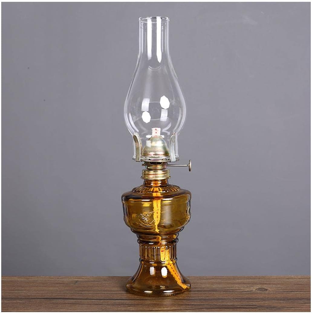 Decorative Lighting Oil Lamp Wind-Proof with Clear Glass Oil Lights Butter Buddha Front Light Adjustable Switch Kerosene Lamp Home Lighting Small Oil Lantern