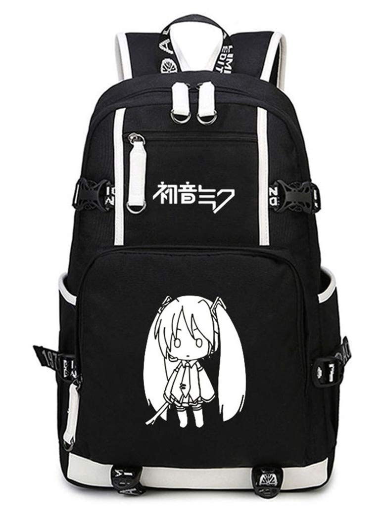 WANHONGYUE Luminous Backpack Student Schoolbag Laptop Book Bag Casual Dayback Black-5