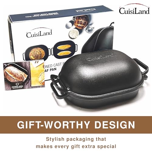Cuisiland Large Heavy Duty Pre-seasoned Cast Iron Bread & Loaf Pan - A perfect way for baking - Image 3