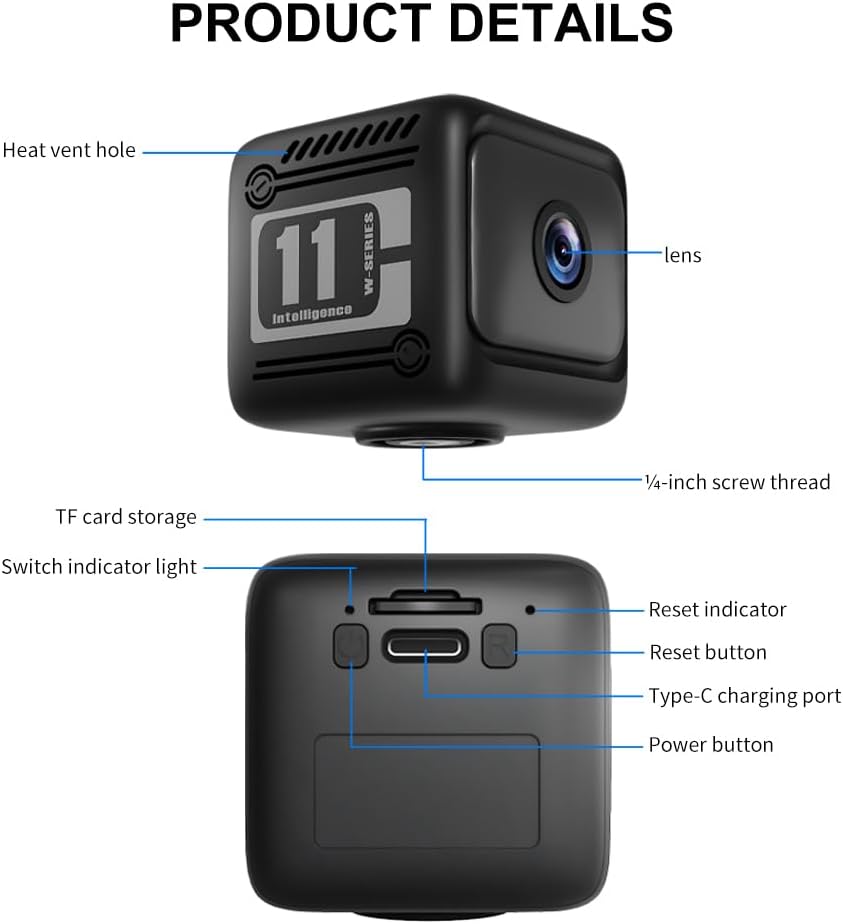 2-Pack Mini Wireless Battery Cameras, 1080p Indoor Cam, Works with or Without Wi-Fi, 6-Hour Battery, AI Motion Detection, Night Vision for Home, Office, Baby and Pet Monitoring, Black