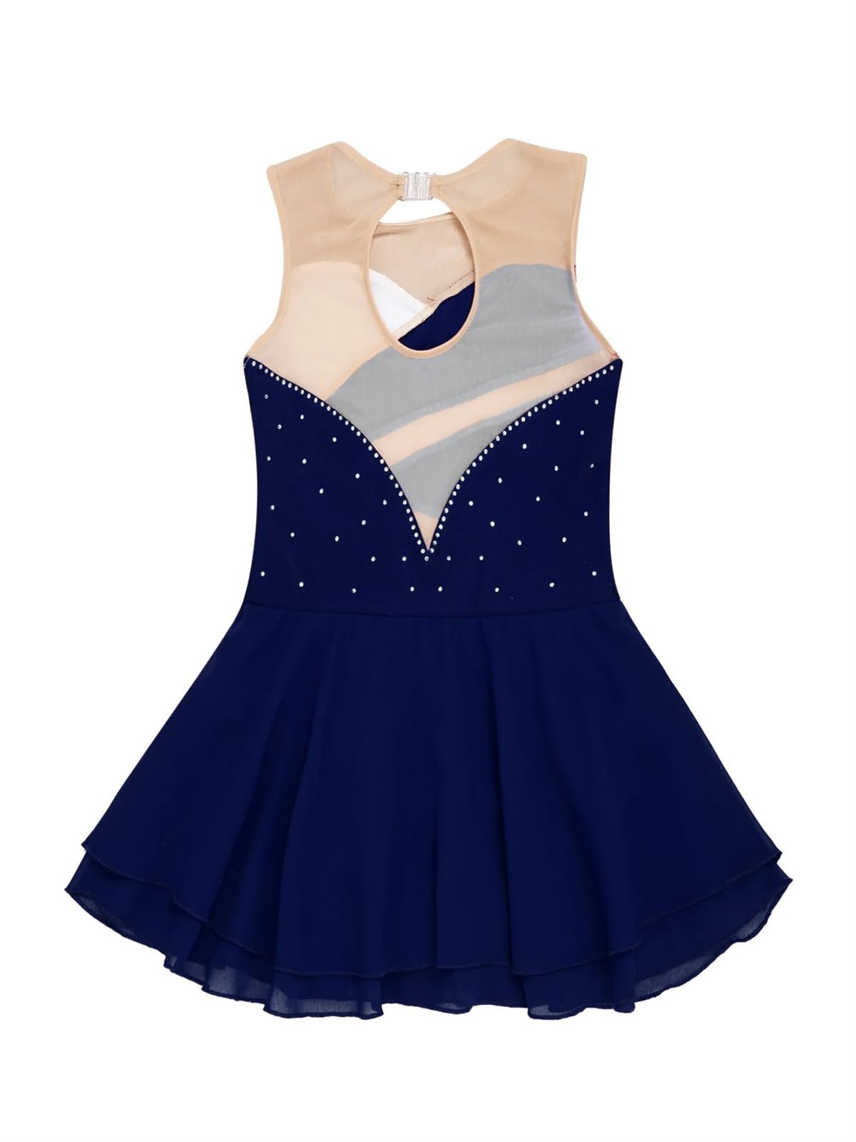 Gymnastikanzug Mädchen Mädchen Ballettkleid Eiskunstlaufkleid Ärmellos Glänzend Tutu Tanz Gymnastik Trikotkleid Ballerina Bühnenkleidung(Red,8)