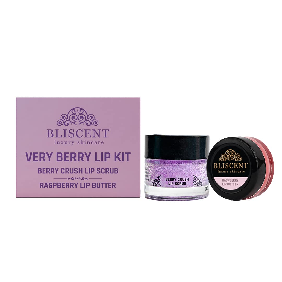 Raspberry Lip Butter Balm, Berry Crush Lip Scrub, Lip Care Combo Kit - (Pack of 2)-image-1