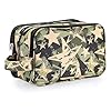 Travel Toiletry Wash Bag Dry Wet Separation Men Dopp Kit Bag Gym Shaving Organiser Bag with 3 Compartments Camouflage Green