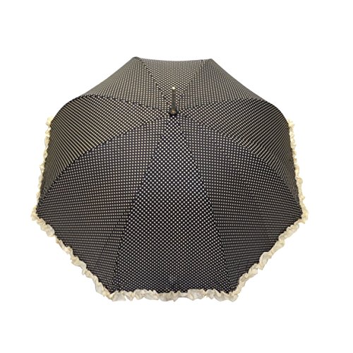 SMATI Stick Umbrella with Design Ruffles - SOLID - windproof (Black) - Image 3