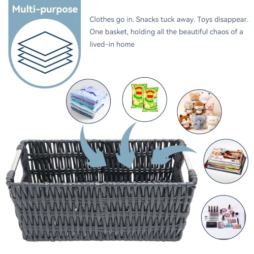 Image of Whitmor 6500-2712-BLK Rattique Small Shelf Black Tote Basket