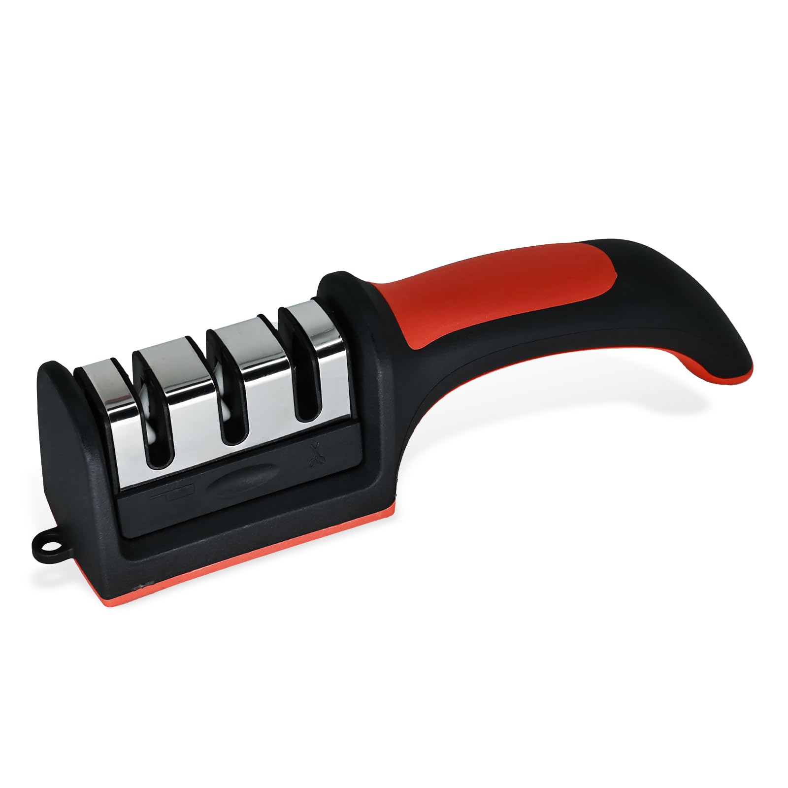 Kitchen Knife Sharpener 3-Stage Manual Sharpener for Knives Scissors Safe Ergonomic Design Stainless Abrasives for Everyday Cooking