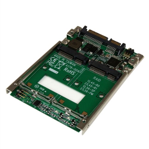 StarTech.com Dual mSATA SSD to 2.534; SATA RAID Adapter Converter - Serial ATA/600 Controller - SATA/600 Internal - 25SAT22MSAT