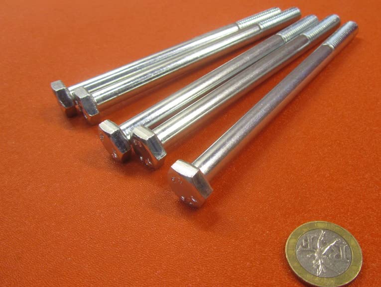 8.8 Zinc Steel Bolts PT M10 x 1.5 mm x 140 mm Long 5 pcs