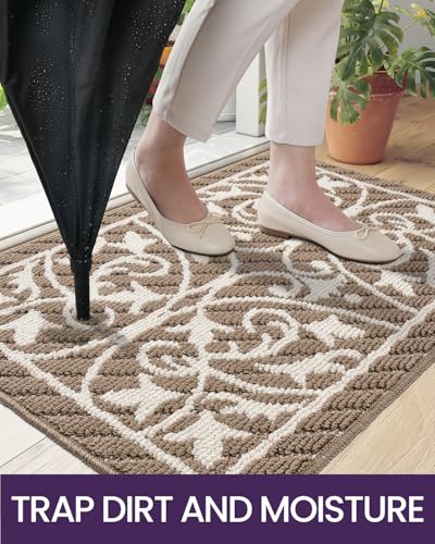 Paillasson d'entrée intérieur DEXI tapis de sol de qualité durable marron