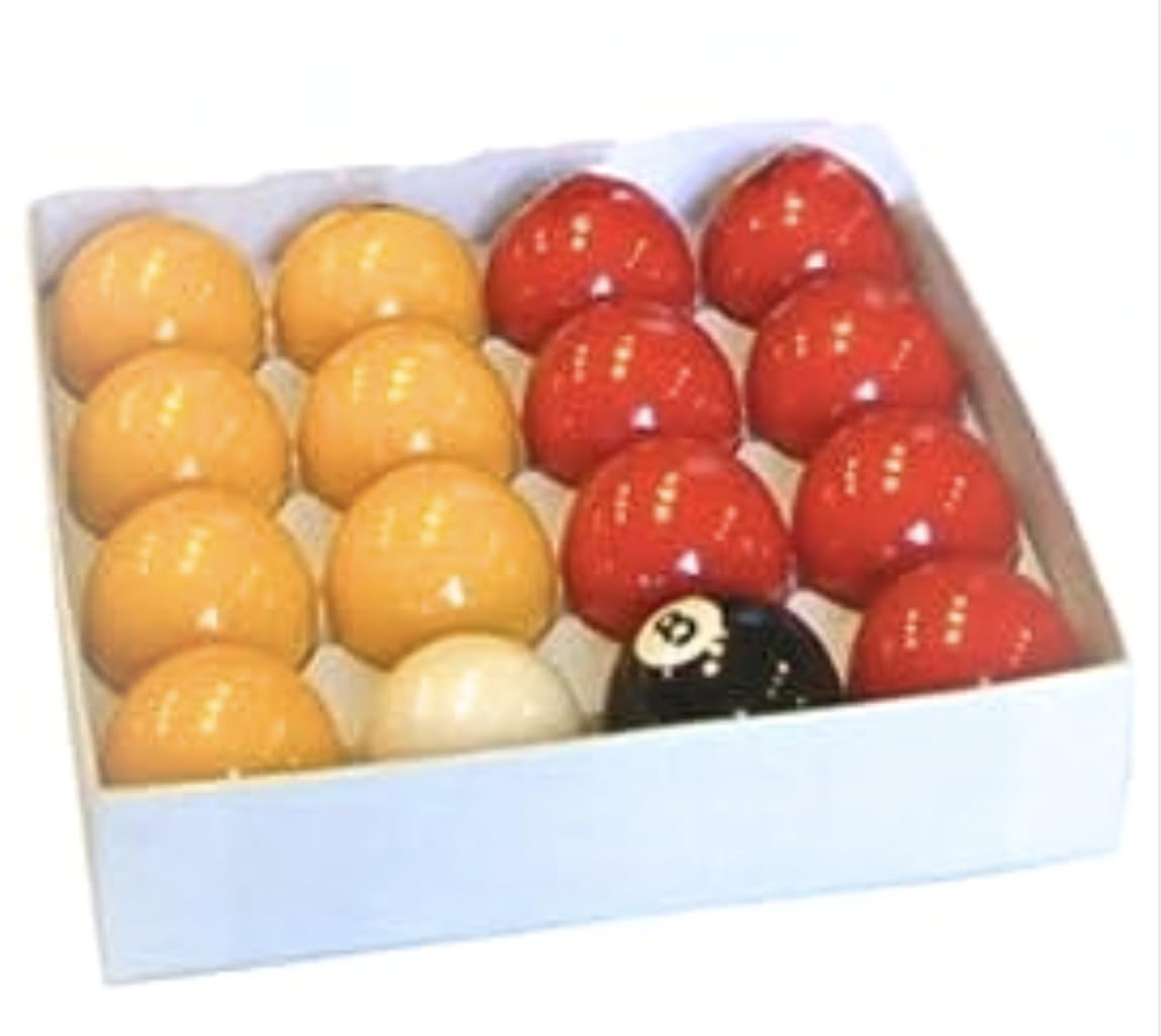Générique Boules de Billard Pool 50,8 mm, 16 Pièces, Rouge et Jaune