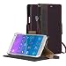 Galaxy Note 4 Case, ACEABOVE [Stand Feature] Galaxy Note 4 Wallet Case **NEW** [Book Cover Case] [Dark Brown] - Premium Genuine Leather Wallet cover with Hand Strap - Verizon, AT&T, Sprint, T-Mobile, International, and Unlocked - Leather Case with STAND Flip Cover and Credit Card ID Holders for Samsung Galaxy Note 4 2014 Model - (Dark Brown)