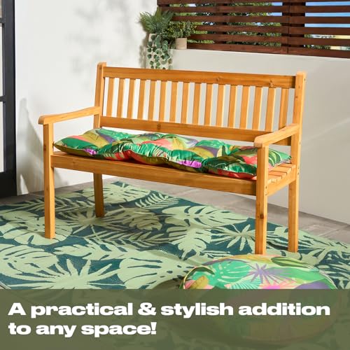 OHS Garden Bench 2 Seater Wooden Seater Outdoor Patio Furniture Garden Seat for Balcony Terrace All Weather Resistant Comfy 2 Seaters Bench Suitable for Indoor Outdoor, Natural - Image 3