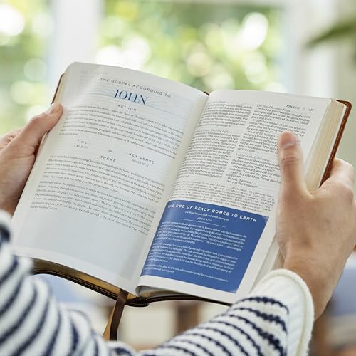 Image of Peace of God Bible: Discover and Experience God's Shalom Throughout the Bible (NKJV, Brown Leathersoft, Red Letter, Comfort Print)