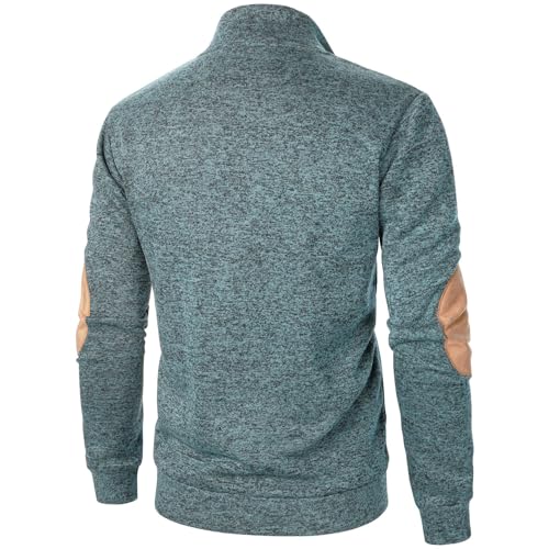 Thatrich Knit Polo Shirt Men Long Sleeve Pullover Sweatshirt Quarter Button Down Stand Collar Athletic Sweatshirt for Jogging3