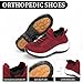 Orthopedic Tennis Shoes for Women Arch Support Wide Width Comfort Wear Orthowear Shoes Men Comfortwear Ortho Shoe for Women Plantar Fasciitis Fashion Sneakers Slip On Walking Barefoot Unisex B-red