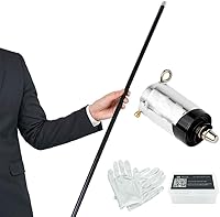 Vista 1 de Xfunjoy - Bastón mágico negro de 59 pulgadas con guantes gratis y video turorial para mago profesional en escenario de mago
