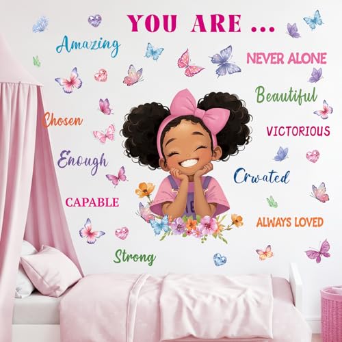 Vinilos decorativos con frases e imagen niña, 2 hojas miniatura 1