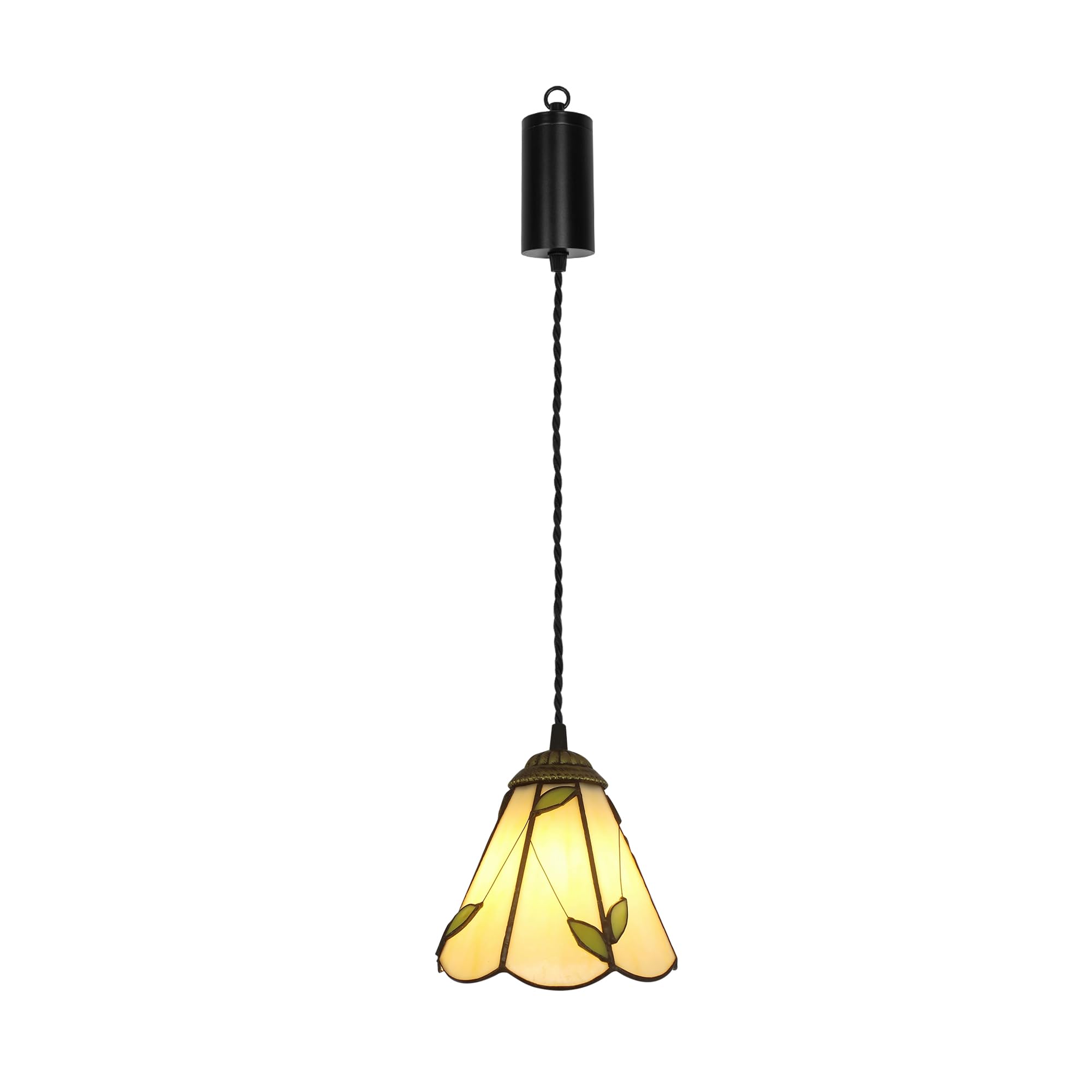 Dimmbare Hängelampe mit Batterie Innen, Tiffany-stil Hängeleuchte Batteriebetriebene Lampe, Pendelleuchte ohne Strom Stromanschluss für Küche Nachttischcafé TB0297