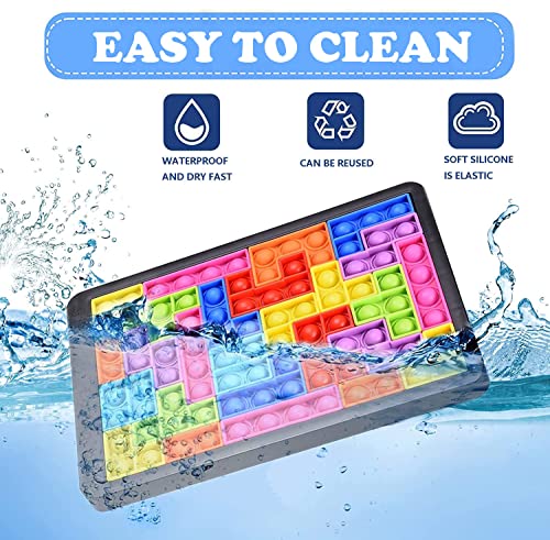 Shegato Push It Pop Fidget Toys, Bubble Sensory Toy, Poppits Jigsaw Fidget Toys, Popper Russian Block Game Boards, 26Pcs Silicone Puzzle Games To Anxiety And Stress Relief For Girls Boys And Autism #TOP3