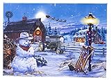 Oak Street Christmas Winter Scenes LED Art 8'x6' Tabletop Canvas Light up Picture 6 Hour Timer...