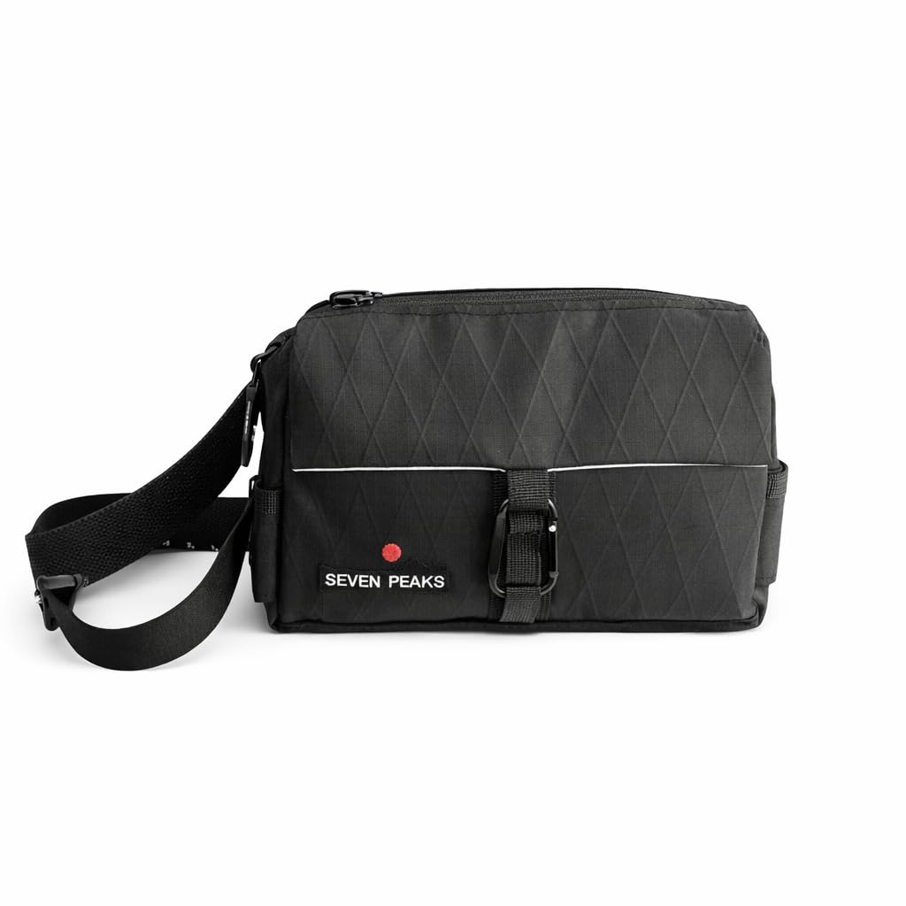 Seven Peaks Marsupio Impermeabile Antifurto con Molteplici Scomparti, Marsupio Sportivo Regolabile per Uomo e Donna, Ideale per Viaggio, Corsa, Escursionismo e Ciclismo, Nero Totalblack, 2-4L, Casual
