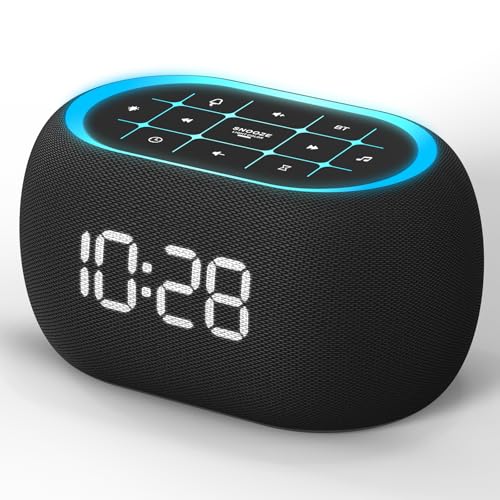 ANJANK Alarm Clock White Noise Sound Machine Bluetooth
