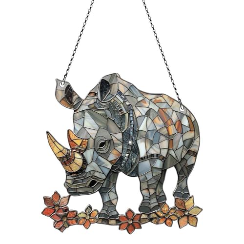 Image of Rhino Acrylic Ornament Gift for Rhino Lovers Christmas Home Decor