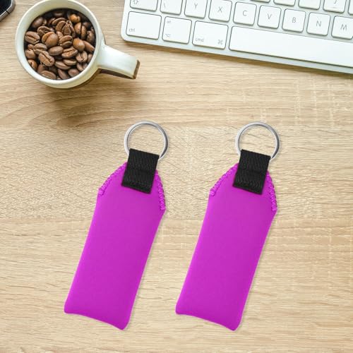 Image of Gosknor 2pcs Floating Foam Keychain, Lightweight Neoprene Waterproof Floatable Keychain Boat Key Chains Floating for Surfboard Boat Outdoor Water Sports (Purple)