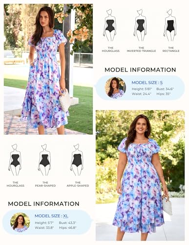 Image of GRACE KARIN Womens Summer Floral Maxi Dress 2026 Flowy Wedding Guest Dress A Line Boho Dresses Fashion Clothing with Pockets
