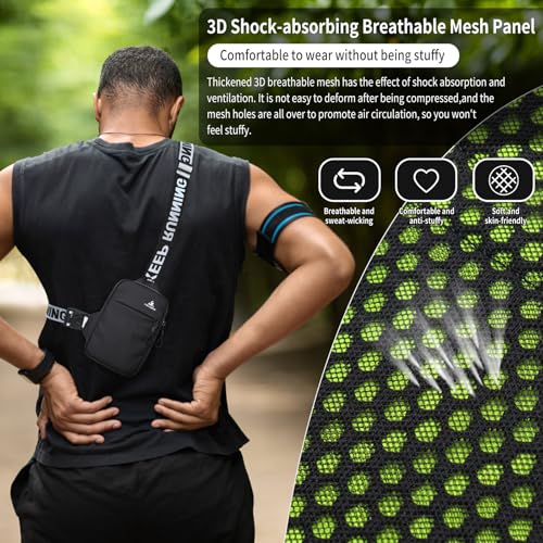 Peicees Small Crossbody Bag for Men Women Mini Sling Bag Travel Running Phone Daypack Cross Body Shoulder Bags with Keyholder, Black and Black2