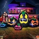 9FT Halloween Inflatables Decoration Outdoor, Pumpkin Inflatable Outdoor Decoration with LED Light, Halloween Inflatables Outdoor Decorations Blow up Pumpkin for Holiday Party Lawn Yard Garden DΓ©cor