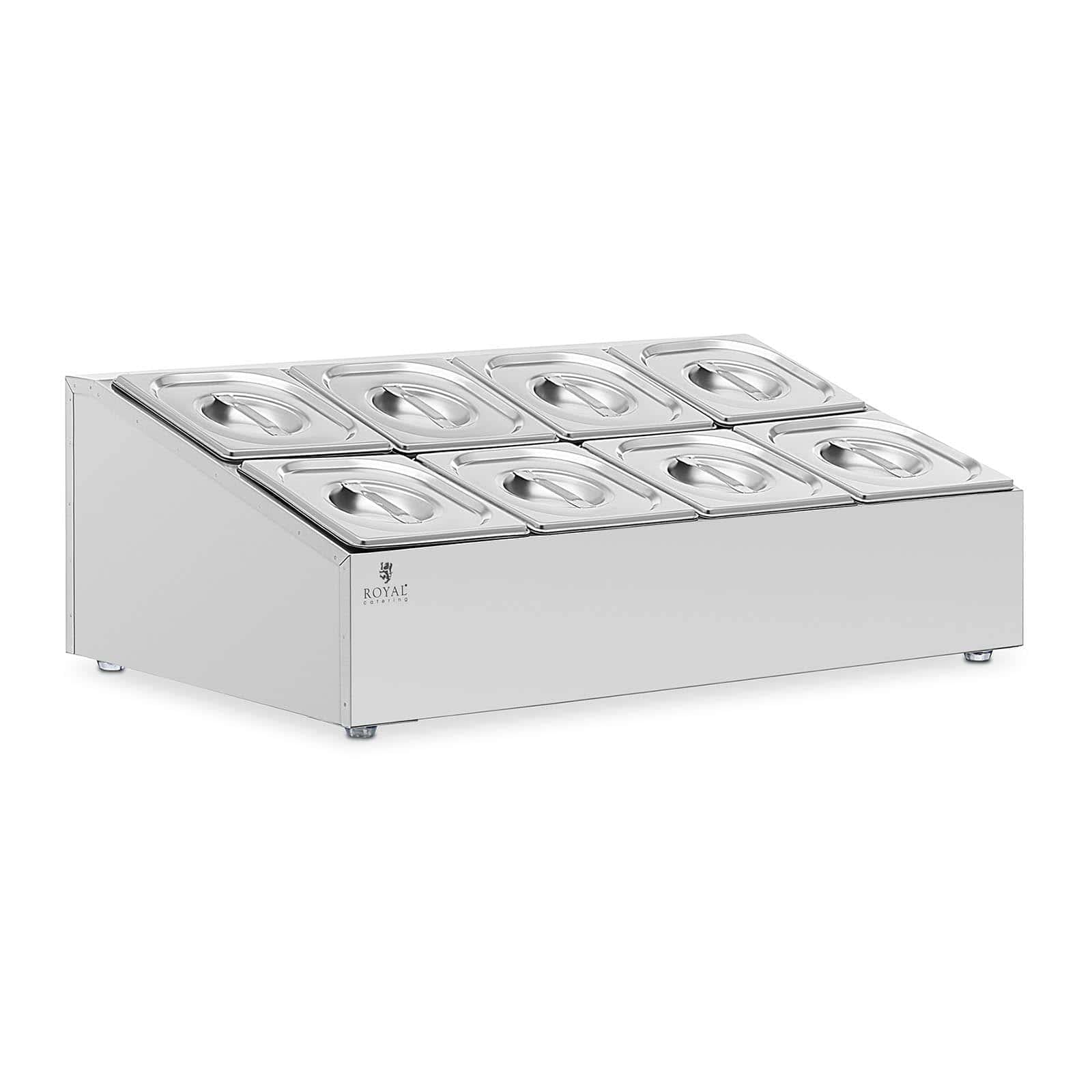 Royal Catering RCPN-07 Support à bacs GN Support bac gastro Support pour bac gastronorme Support bac Gastro Norm 2 x 4 bacs GN 1/6 12,8 l