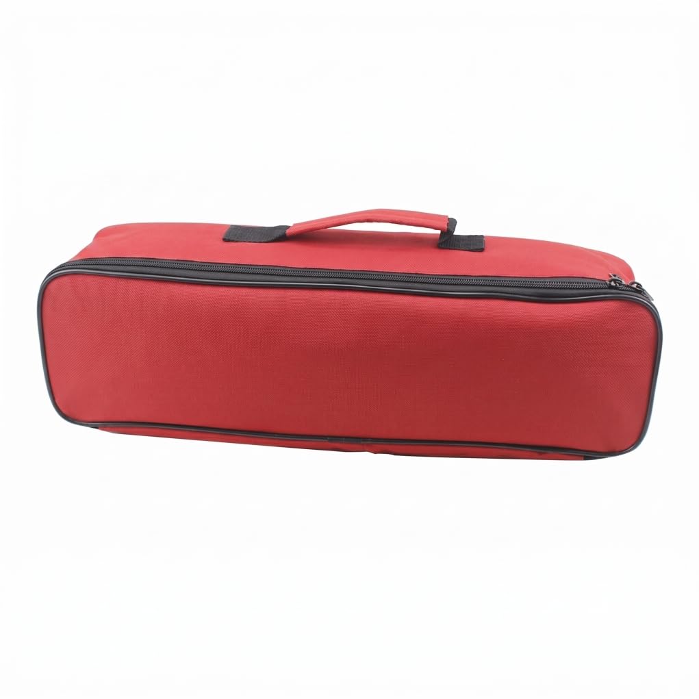Ameble Men's Red Waterproof 18 Inch Heavy Duty Tool Bag With Zipper, Small Car Tool Pouch For Electricians, Workers, Carpenters, Diy Enthusiasts, Portable Storage