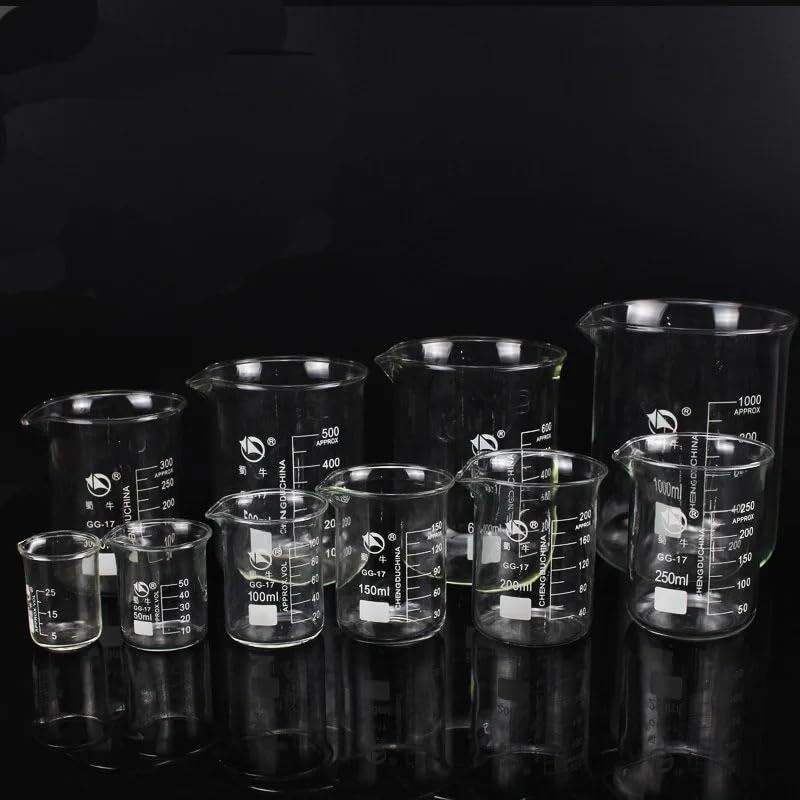 Becher in vetro borosilicato GG-17 da 5 ml a 3000 ml, resistente alle alte temperature, attrezzatura da laboratorio, articoli in vetro, materiale scolastico(10mL 10 pieces)