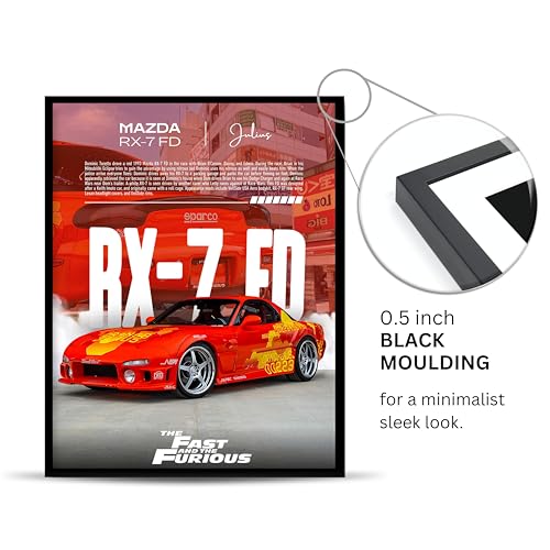Image of Posternet MAZDA RX-7 FD Wall Poster Frames | 12x18 inch | Fast and Furious Themed JDM Cars | Hanging Wall Artwork Frames for Living Room, Bedroom, Office and Etc