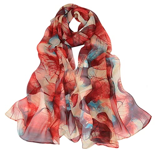 FAIRYGATE Schal Damen Schal tuch Damen Chiffon Seidenschals Eleganter Modischer Weicher Leichter Schal Loop Damenschal Seidentuch Langer Geeignet für Alle Jahreszeiten 50033