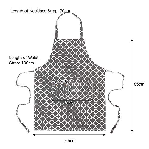 Lessmo Kitchen Cooking Aprons With 3 Pockets For Men Women - Cotton Adjustable Professional Grade Chef Apron For Kitchen, Bbq & Grill (Dark Gray) #TOP3