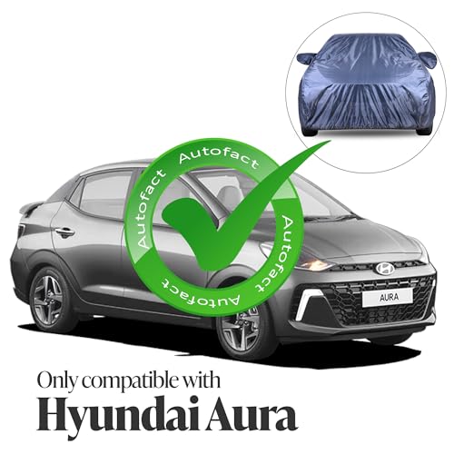 Image of Autofact Premium Car Cover for Aura | All Weather Water-Resistant Full Body Car Cover | Light-Weight Triple-Stitched Outdoor Shield with UV Protection, Dustproof & Heat-Resistant