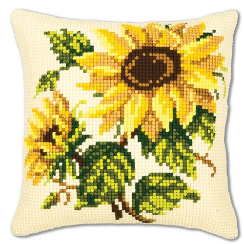 Coussin point de croix Vervaco Tournesol pour illuminer votre salon