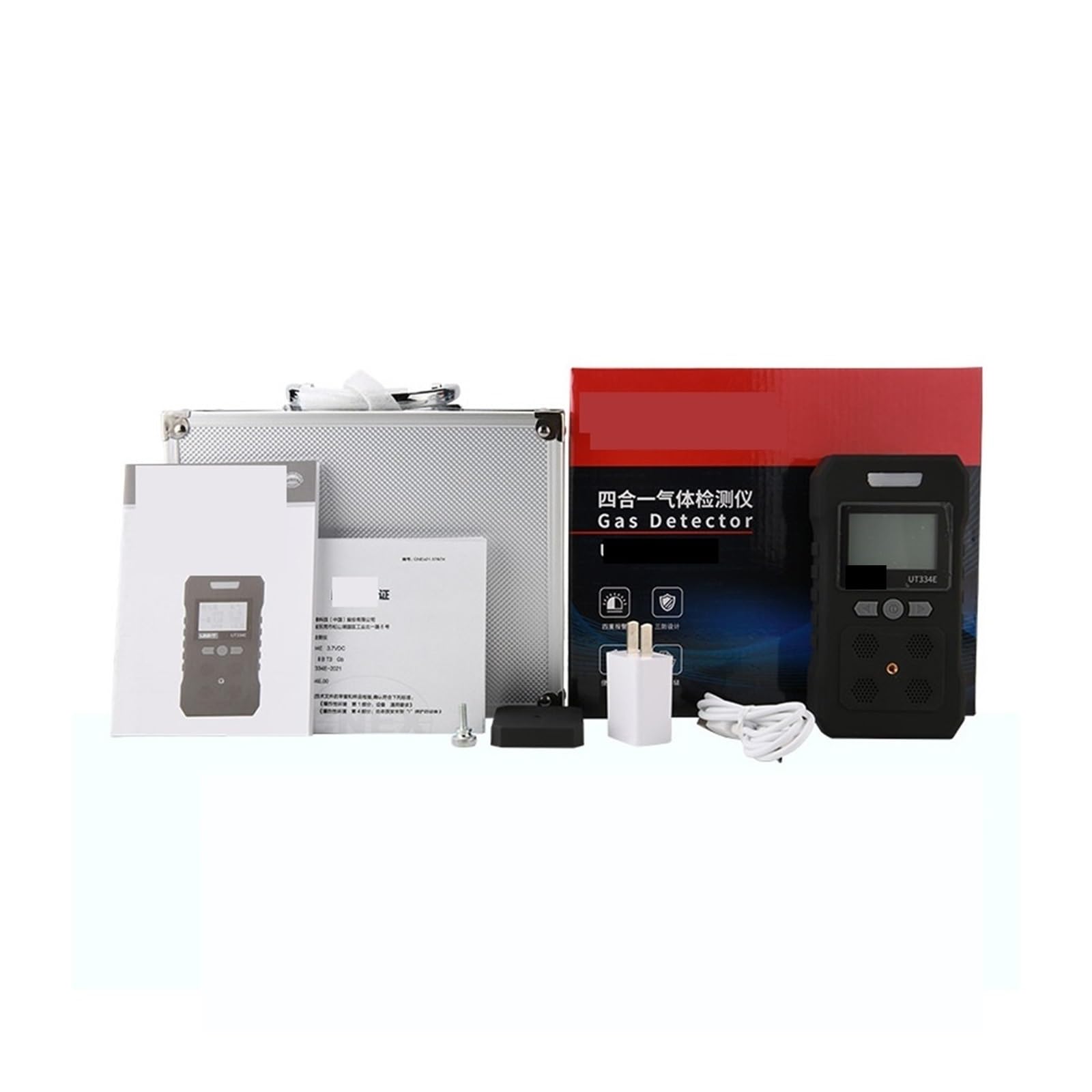 Detector de Gas, Detector de Gas Múltiple Medidor de Gas O2 H2S CO LEL 4 en 1 Sulfuro de hidrógeno de oxígeno Monóxido de carbono Detector de fugas de gas combustible para casa y autocaravana (334F)