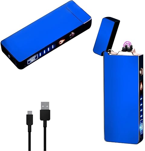 Encendedor eléctrico a prueba de viento para campamento, encendedor de doble arco recargable, encendedor USB, encendedor de plasma, encendedor de