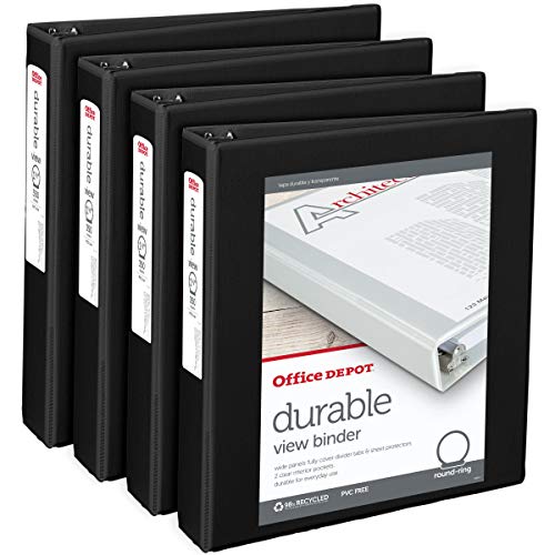 Office Depot Brand Durable View 3-Ring Binder, 1 1/2