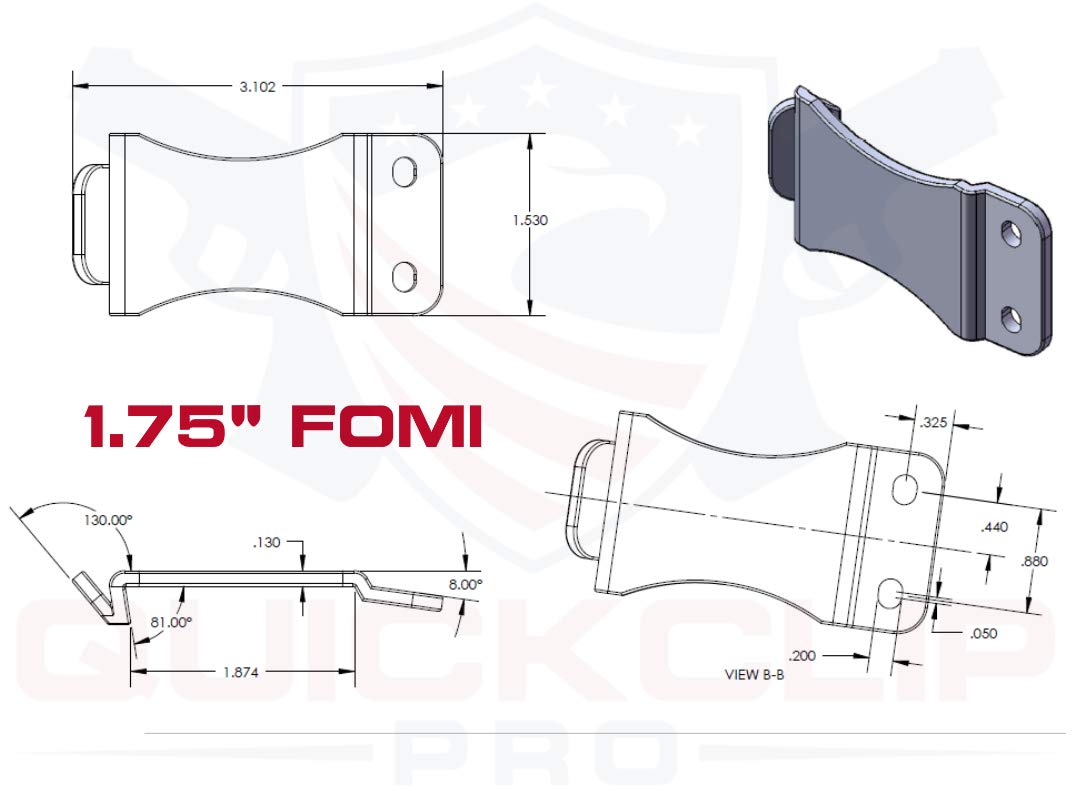Buy Kydex Holster Belt FOMI Quick Clips for IWB/OWB Sheath/Gun Holster