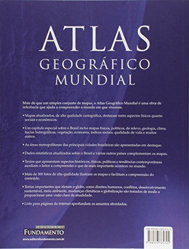 Atlas Geográfico Mundial. Capa Azul Usado