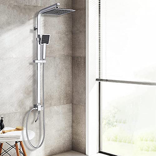 Douche à pluie murale chromée et son mitigeur pour un bain relaxant