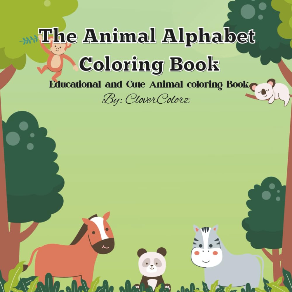 The Animal Alphabet: Educational and cute coloring book
