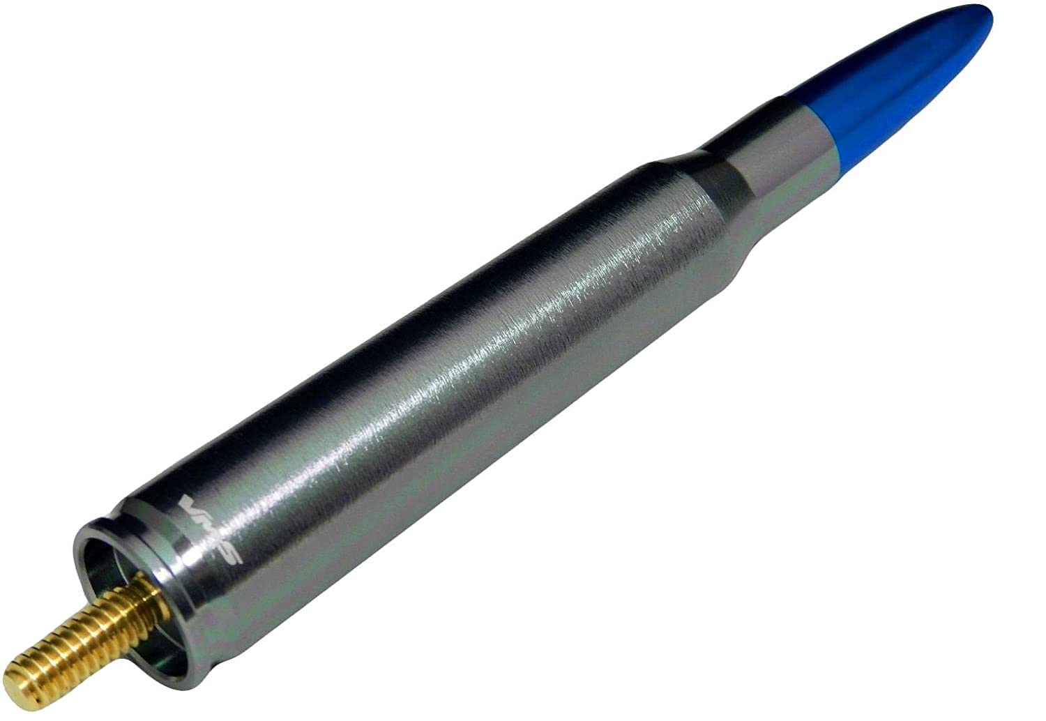 Buy VMS Racing 50 Cal Caliber METAL BLUE TIP BULLET ANTENNA in Heavy Gauge Billet Aluminum Short
