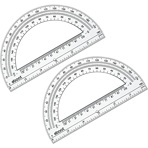 eboot 24 pack plastic protractors math protractor 180 degrees 6 inch clear