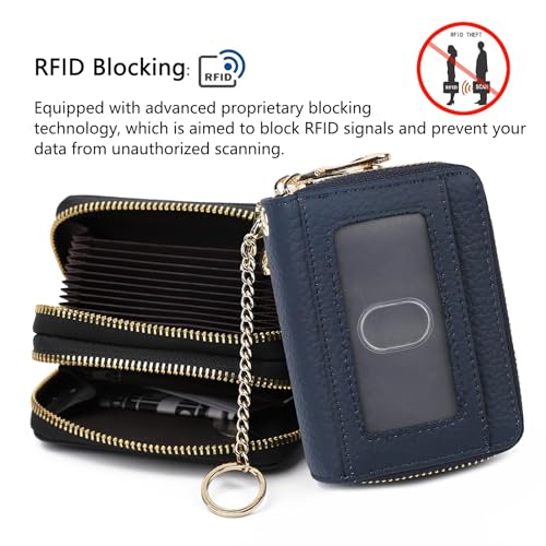 Image of imeetu Rfid Credit Card Holder,Genuine Leather Businese Card Case,Rfid Blocking Wallet for Women & Men